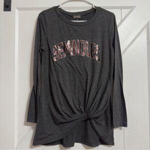 FSU Seminoles Shirt Gameday Couture Small Long Sleeve Knot Front Game Day Top